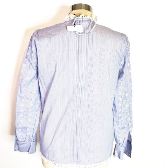 NWT Zara eyelet embroidered striped top - Picture 4 of 7